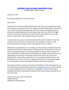 Post Prom Parent Donation Letter - Oxford High School Booster Club