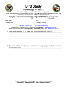 Bird Study - Merit Badge - US Scouting Service Project