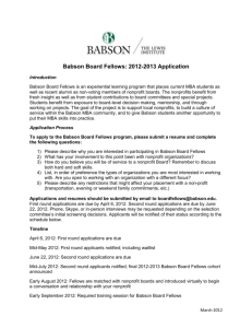 Babson board Fellows Application
