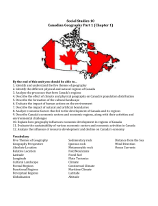 Social Studies 10 Canadian Geography Part 1