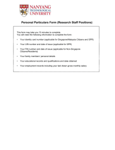 Personal Particulars Form (Research Staff Positions)