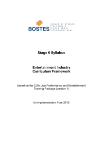 1 Introduction to the Entertainment Industry Curriculum Framework