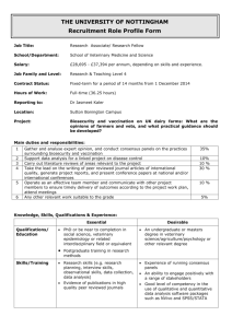 THE UNIVERSITY OF NOTTINGHAM Recruitment Role