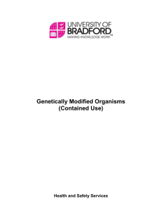 Genetically Modified Organisms (Contained Use)