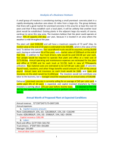 Analysis of a Business Venture