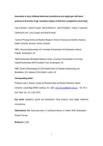 Association of early childhood abdominal circumference and weight
