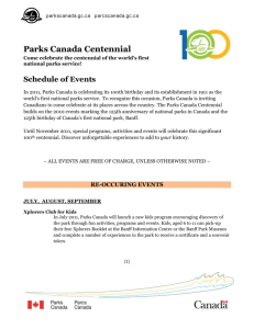 Parks Canada centennial