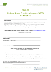 National School Chaplaincy Program Certification Form 2015