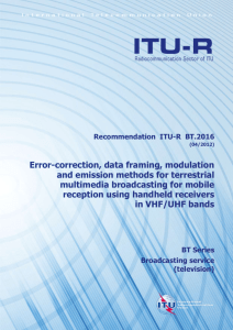 RECOMMENDATION ITU-R BT.2016* - Error