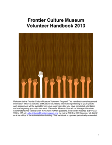 Volunteer Handbook - Frontier Culture Museum