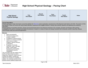 High School Physical Geology – Pacing Chart