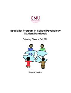 Specialist Program in School Psychology Student Handbook