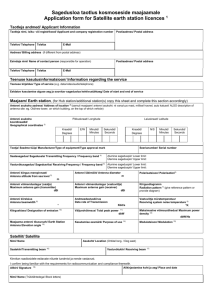Application Form for Satellite Earth Stations