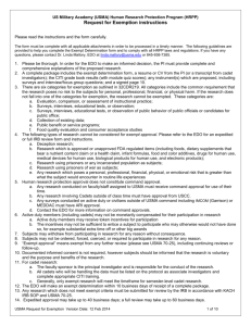 USMA Exempt Request Form Template