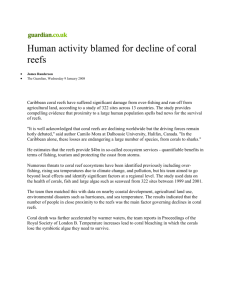 Coral reefs threats news articles