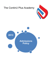 The Admissions Policy is published in its