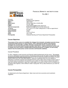 Financial Markets and Institutions Fin 390.1