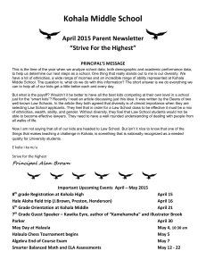 April Newsletter - Kohala Middle School