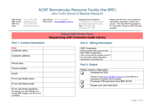 Customer-made library - ACRF Biomolecular Resource Facility
