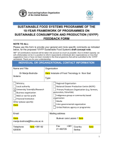 sustainable food systems programme of the