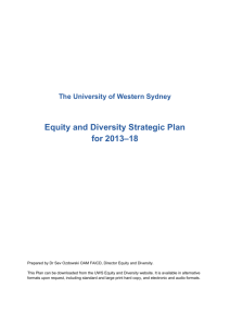 Equity and Diversity Strategic Plan for 2013-18