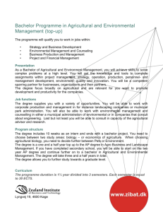 Agricultural and Environmental Management