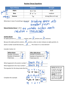 Nuclear Decay Notes