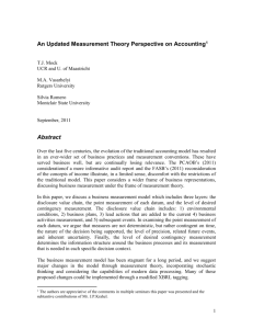 An Updated Measurement Theory Perspective on Accounting