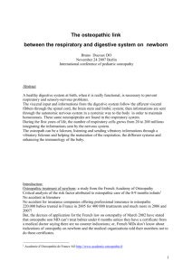 between the respiratory and digestive system on newborn