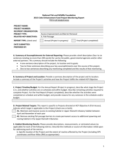 Monitoring Form - Access - National Fish and Wildlife Foundation