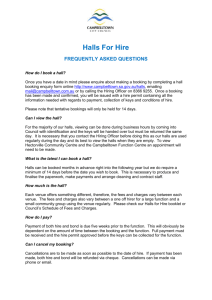 Halls For Hire FREQUENTLY ASKED QUESTIONS