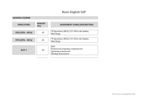 Basic English SAP GRADING SCHEME INDICATORS WEIGHT