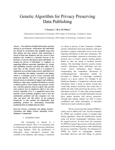 Genetic Algorithm for Privacy Preserving Data Publishing V.Saranya