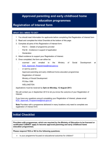Registration of Interest form - Ministry of Social Development