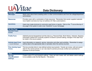 Data Dictionary - UA Vitae