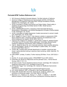 Perinatal-EFM Toolbox Reference List