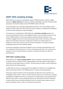 ASSET 2016 sampling strategy