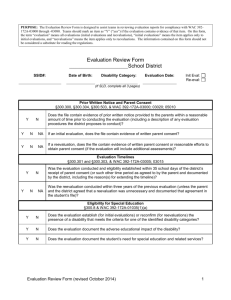 Evaluation Review Form