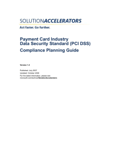 (PCI DSS) Compliance Planning Guide - Center