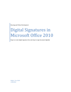 Digital Signatures in Microsoft Office 2010