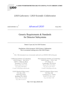 Laser Interferometer Gravitational Wave Observatory - DCC