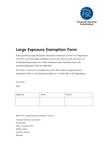 Large Exposure Exemption Form - Financial Services Commission