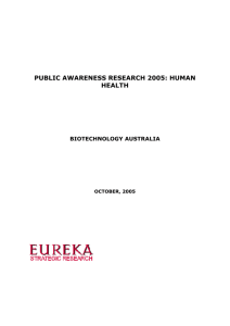 Public Awareness Research 2005: Human Health