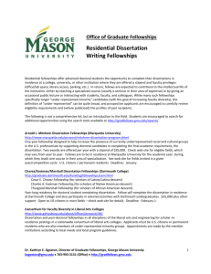 Residential Diss Fellowships - George Mason Graduate Fellowships