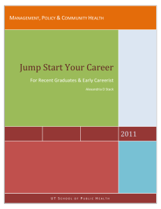 Jump Start Your Career - University of Texas School of Public Health