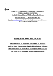 RFP for Empanelment of suppliers for supply of Refined and/or