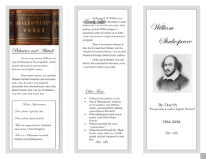 Brochure~William Shakespeare..