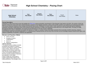 High School Chemistry – Pacing Chart