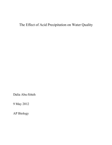 The Effect of Acid Precipitation on Water Quality Dalia Abu