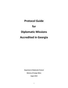 Protocol Guide for Diplomatic Missions Accredited in Georgia